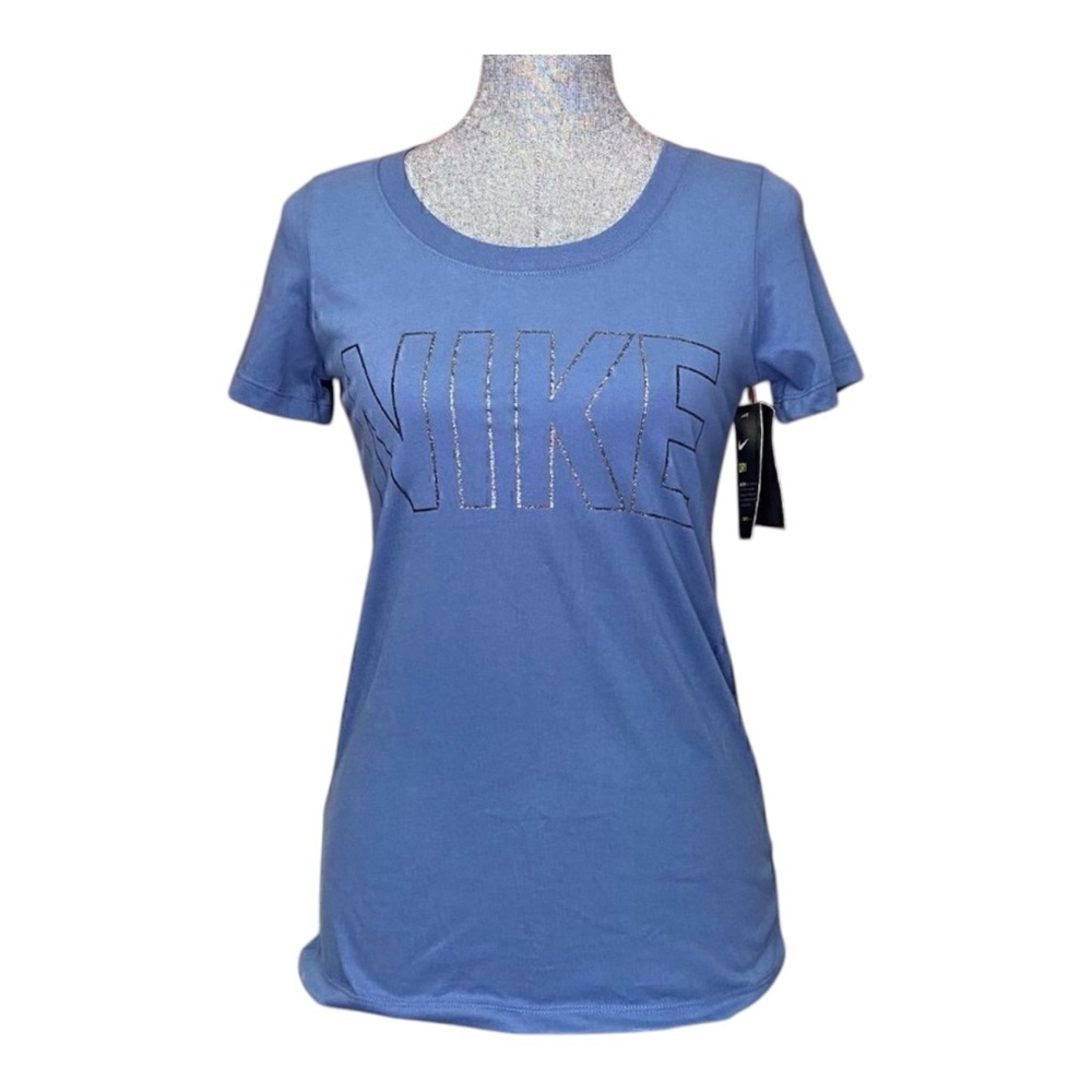 NWT extra small Nike Women's Blue Top T-Shirt lady’s Tee blue and gray sport